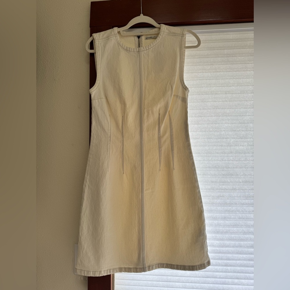 Abercrombie & Fitch White Denim Sleeveless Dress